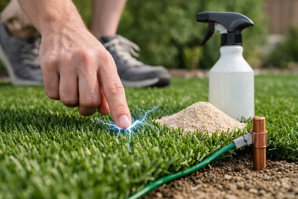 Cómo eliminar la electricidad estática del césped artificial